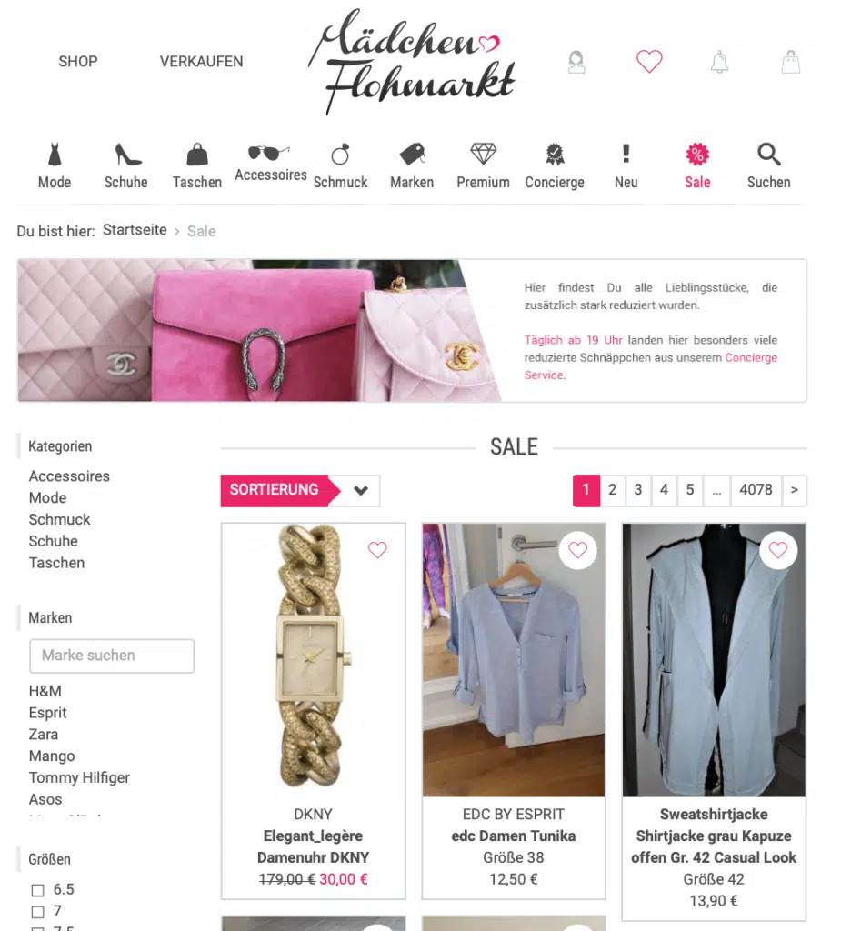 Spare im Mädchenflohmarkt Sale mit und ohne Gutschein bis zu 30%