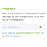 Discountfutter.shop Guscheine - Newsletteranmeldung und nichts mehr verpassen