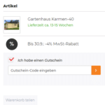 Gartenhaus-GmbH Gutscheine Warenkorb Gutscheincode