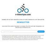 e-bikes4you Gutscheine Newsletteranmeldung