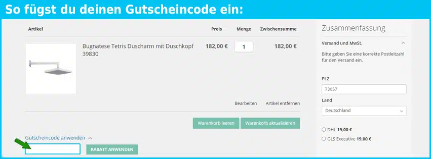 Casa39 Gutschein einfuegen und sparen