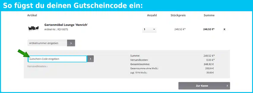 Raza Direkt Gutschein einfuegen und sparen
