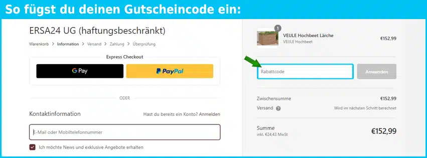 Zaunmichl Gutschein einfuegen und sparen