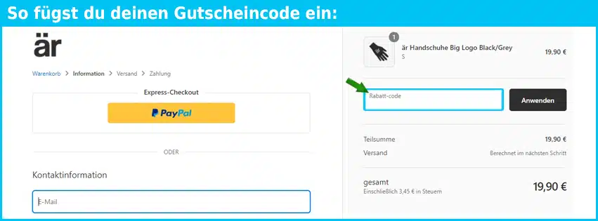arfacemask Gutschein einfuegen und sparen