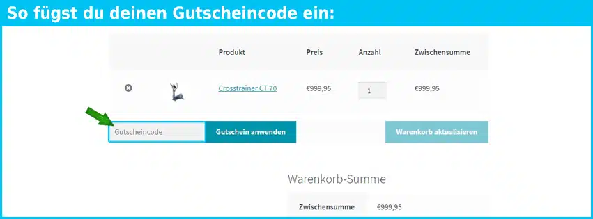 benysports Gutschein einfuegen und sparen
