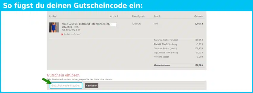 bigsize-dessous Gutschein einfuegen und sparen