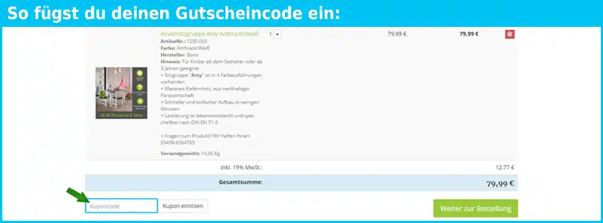 bomi-handel Gutschein einfuegen und sparen