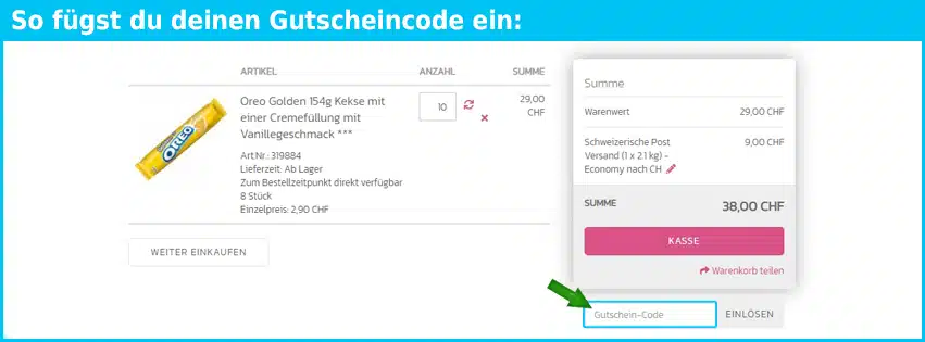 candyshop Gutschein einfuegen und sparen