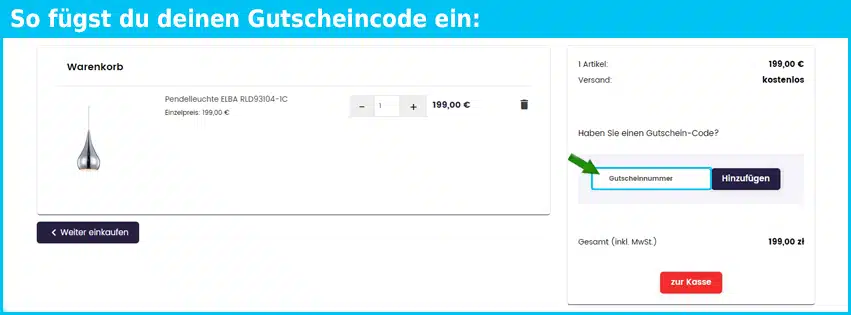 elampy.de Gutschein einfuegen und sparen