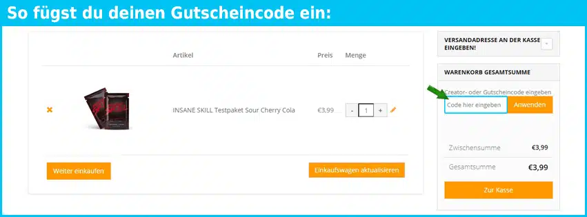 gamernutrition Gutschein einfuegen und sparen