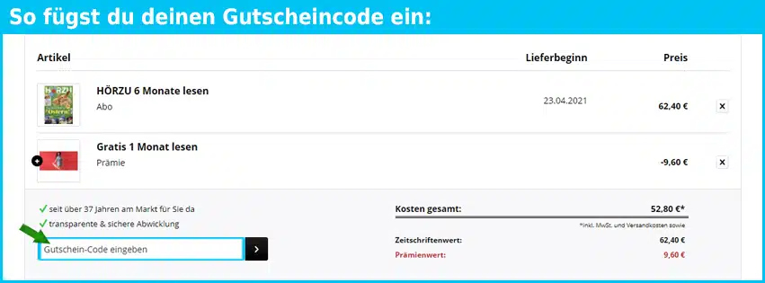 intan-zeitschriften Gutschein einfuegen und sparen