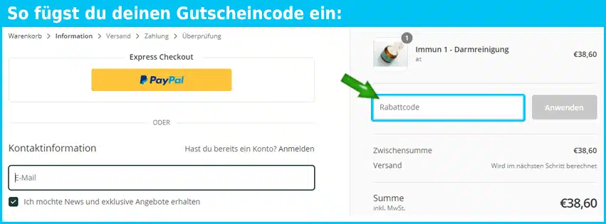 mycellion Gutschein einfuegen und sparen