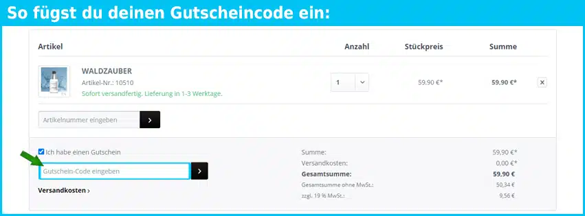 schwarzwald-skincare Gutschein einfuegen und sparen