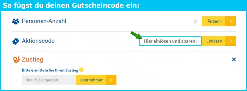 trendtours Gutschein einfuegen und sparen