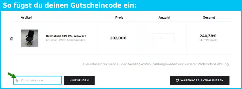 kuehnle-waiko Gutschein einfuegen und sparen