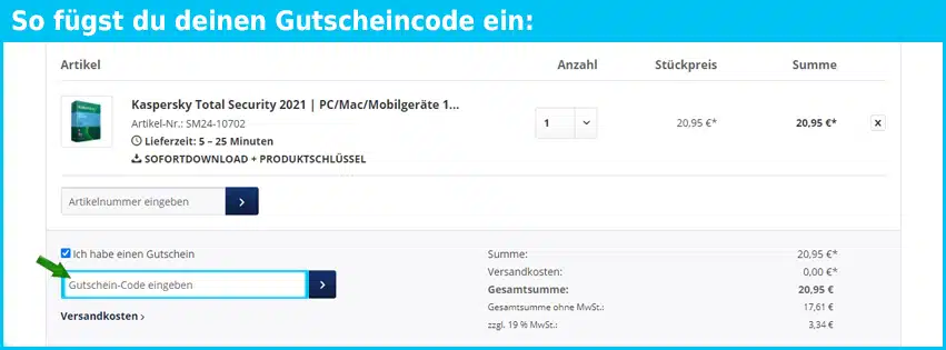 softwaremarkt24 Gutschein einfuegen und sparen