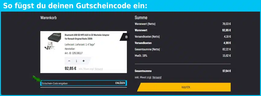 tuning-fanatics Gutschein einfuegen und sparen