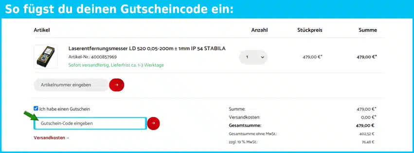 bauya Gutschein einfuegen und sparen