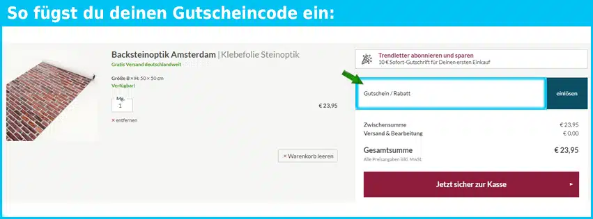 bilderwelten Gutschein einfuegen und sparen