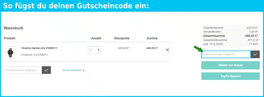 dein-juwelier Gutschein einfuegen und sparen