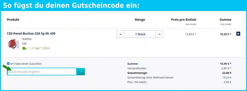 eibabo Gutschein einfuegen und sparen