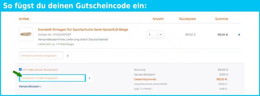 foovies Gutschein einfuegen und sparen