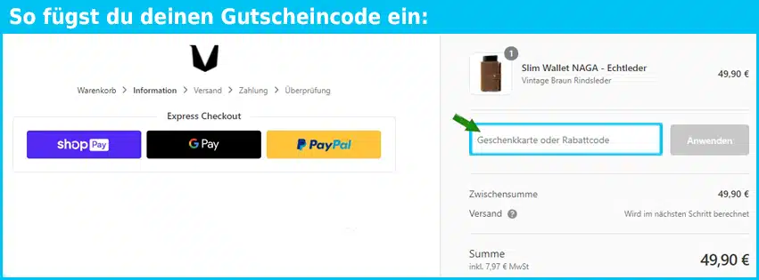 magati Gutschein einfuegen und sparen