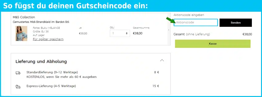 marksandspencer Gutschein einfuegen und sparen