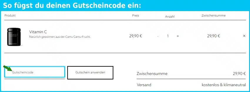 molekuel Gutschein einfuegen und sparen