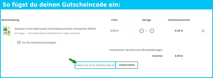 zoflora Gutschein einfuegen und sparen