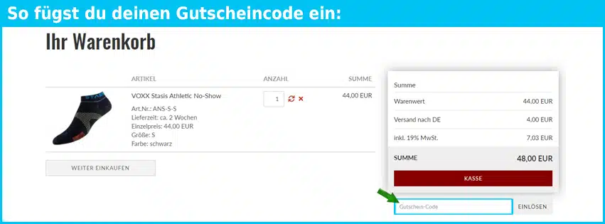 gesundesocken.de Gutschein einfuegen und sparen