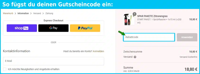 no-wesp Gutschein einfuegen und sparen
