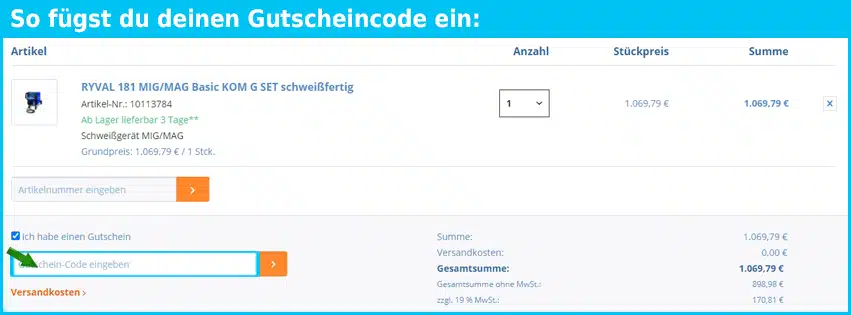 dieschweissprofis.de Gutschein einfuegen und sparen