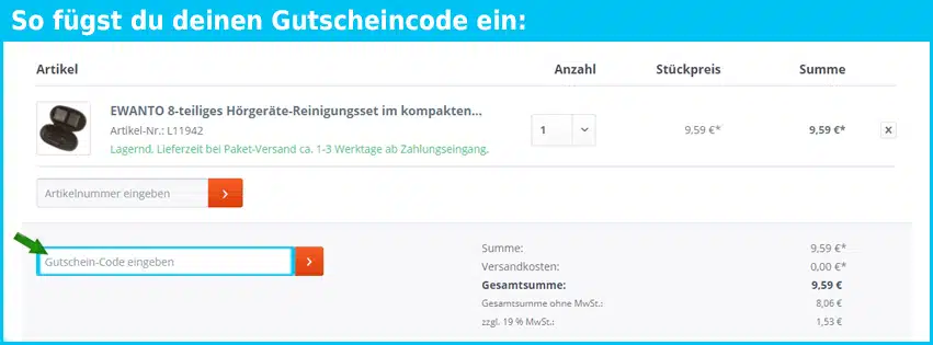 ewanto Gutschein einfuegen und sparen