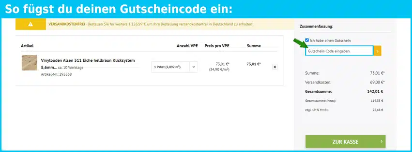 parkett-direkt Gutschein einfuegen und sparen