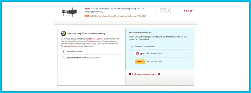 boomstore Gutscheine - Warenkorb