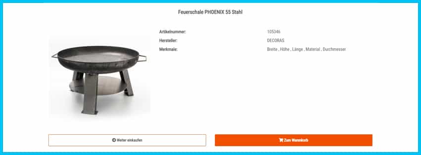 feuerschalen-shop Gutscheine - Warenkorb