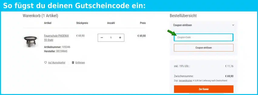 feuerschalen-shop Gutscheine - gutscheincode eingeben und sparen