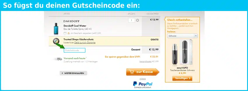 easycosmetic Gutscheine - gutscheincode eingeben und sparen