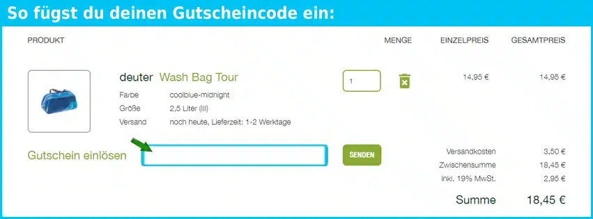 unterwegs Gutscheine - gutscheincode eingeben und sparen