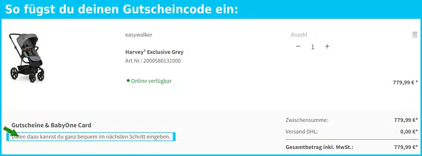 babyone Gutscheine - gutscheincode eingeben und sparen