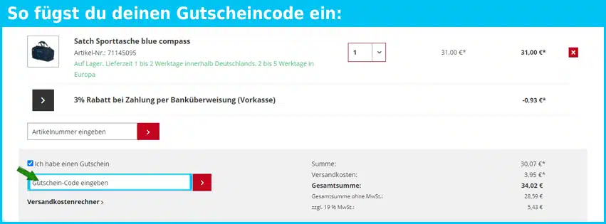 rucksack.de Gutscheine - gutscheincode eingeben und sparen