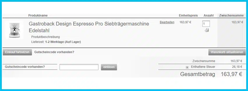technik-profis.de Gutscheine - Warenkorb