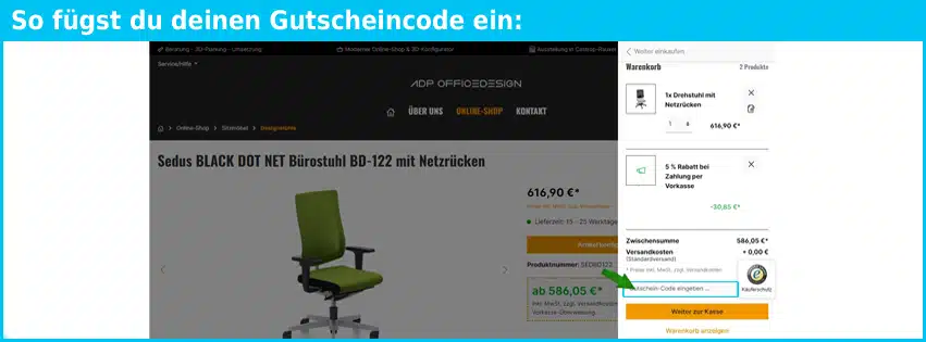 adp-officedesign Gutscheine - gutscheincode eingeben und sparen