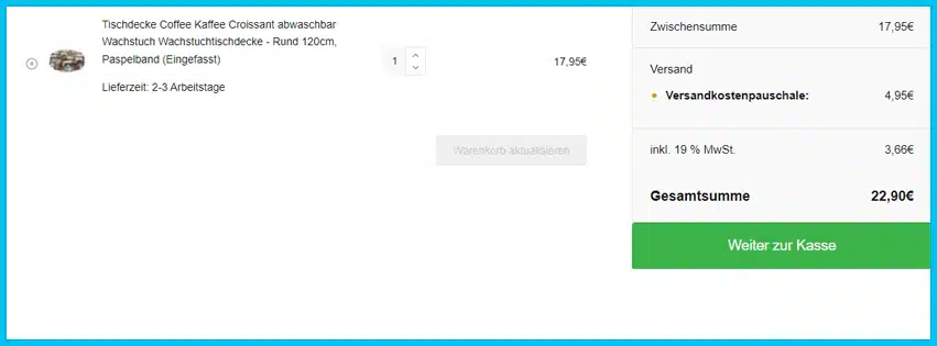 anroshop.de Gutscheine - Warenkorb