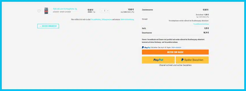 aquashopping24 Gutscheine - Warenkorb