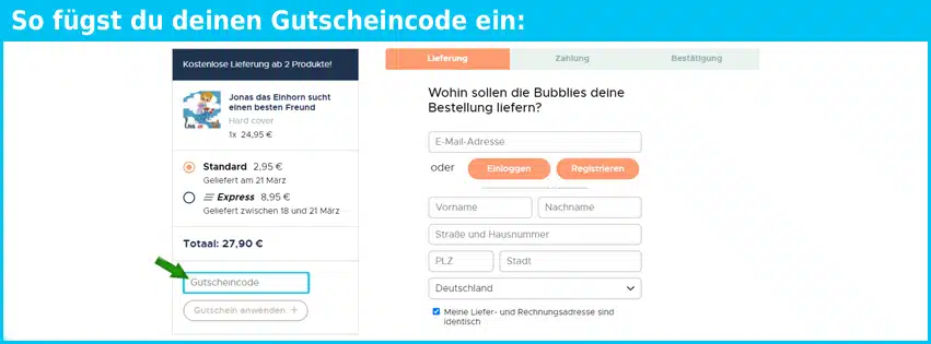 bubblydoo Gutscheine - gutscheincode eingeben und sparen