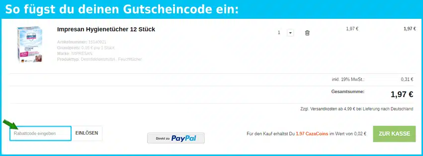 cazami Gutscheine - gutscheincode eingeben und sparen