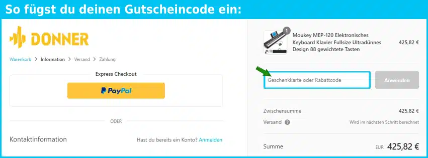 donnerde Gutscheine - gutscheincode eingeben und sparen