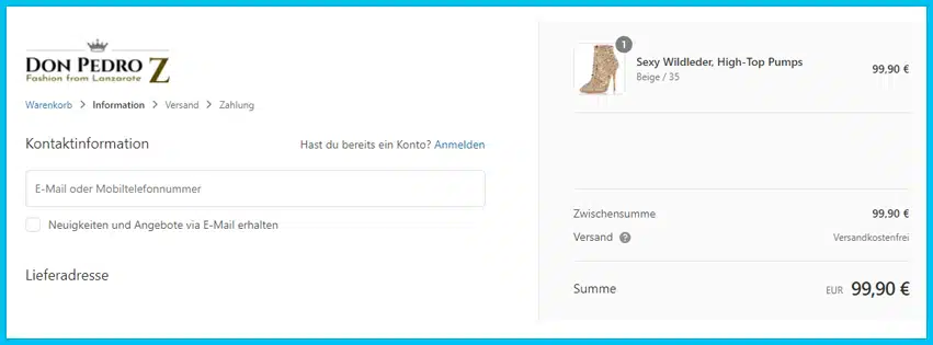 donpedroz Gutscheine - Warenkorb